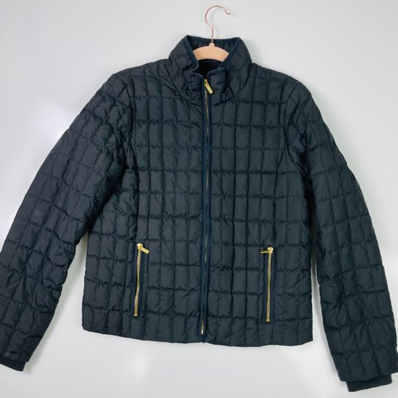 J. Crew Black Quilted Puffer Jacket Size Medium - Picture 3 of 9